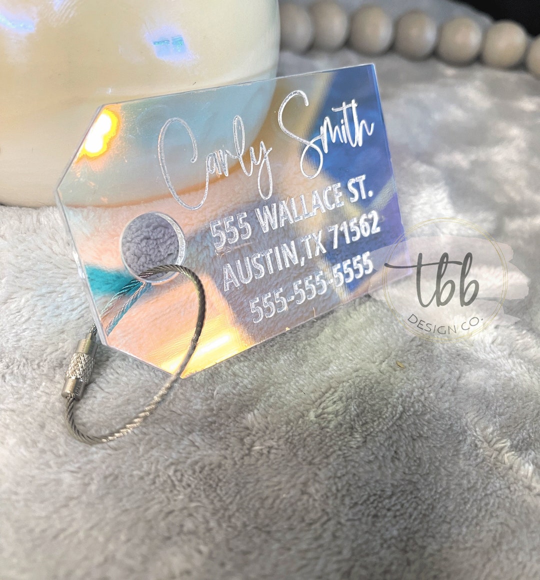 Iridescent Luggage Tag Luggage Tag Travel Tag Personalized Luggage Tag