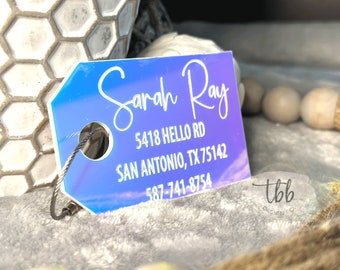 Dawn Prism color shift luggage tag - luggage tag - cute luggage tag - backpack tag - name tag - identification tag