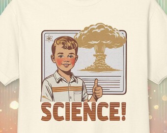 Camiseta divertida de ciencia con explosión atómica: camiseta unisex de algodón geek