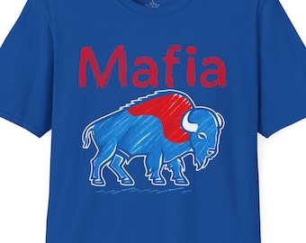 Camiseta de los Bills Mafia: Camiseta con dibujo de crayón de fan de los Buffalo Bills