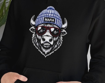 Sudadera con capucha Mafia de los Buffalo Bills: ropa para fanáticos del fútbol americano para el día del partido