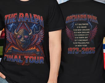 Camiseta de fútbol americano de Buffalo: Ralph Final Tour, algodón sostenible, diseño metálico