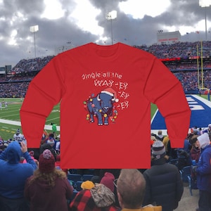 Buffalo Bills Christmas Long Sleeve Tee, Merry BIllsmas Shirt for Bills Mafia, Jingle all the Way-ey-ey-ey, Holiday Football Fan Gift, Bills image 2