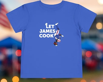 Camiseta infantil "Deja que James Cook se cocine al revés" / Camiseta de fútbol americano de los Buffaloes para niños