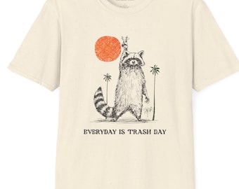 Retro Raccoon Graphic T-Shirt: Funny Trash Day Tee