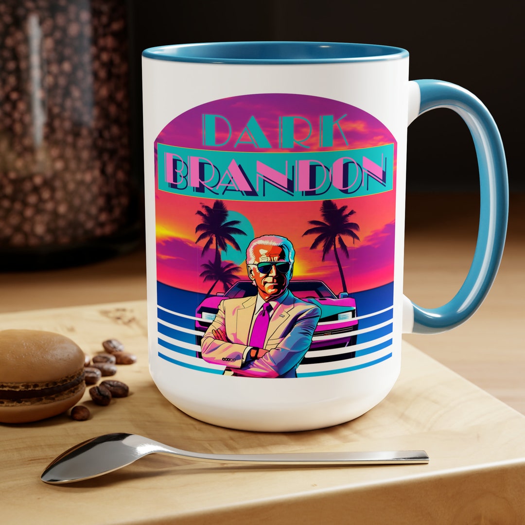 Dark Brandon Joe Biden Retro Miami Vice Twotone Coffee Mugs Etsy