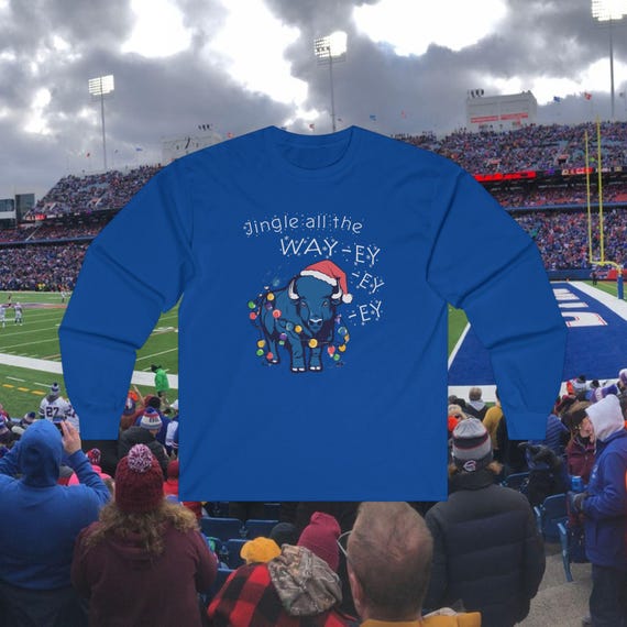 Buffalo Bills Christmas Long Sleeve Tee, Merry BIllsmas Shirt for Bills Mafia, Jingle all the Way-ey-ey-ey, Holiday Football Fan Gift, Bills