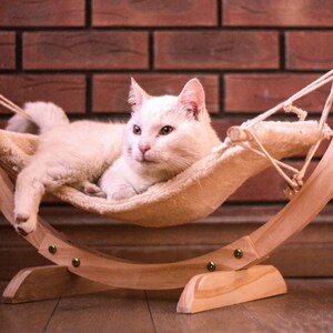 Cat Hammock Wooden , Cat Bed, Cat Raised Bed, Cat Hanging Bed , Pet Pillow , Hammock For Cats