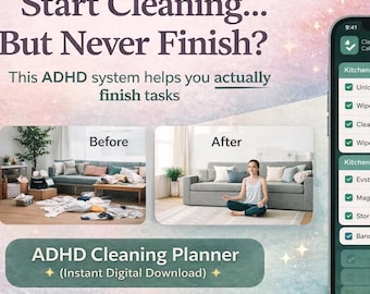 ADHD Cleaning Planner | Digital Cleaning Checklist for ADHD Moms | Overwhelmed Mom Routine | Dopamine Reset System | Instant Download