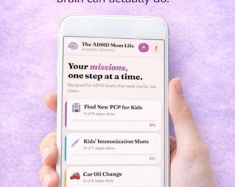 ADHD Task Planner | Step-by-Step Task Breakdown for ADHD Moms | Finish Tasks System | Digital Planner | Instant Download