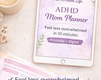 ADHD Planner Printable for Moms | Daily Planner PDF | ADHD Friendly Planner | Digital Download | Productivity Planner | Brain Dump Organizer