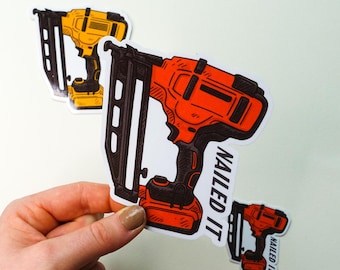 Yellow or Red Nailed It Glossy Vinyl Sticker