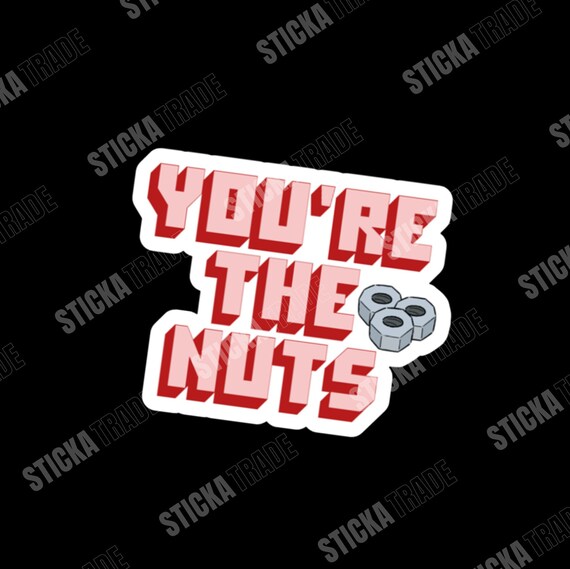 You're The Nuts Funny Glossy Vinyl Sticker, Mechanic, Fitter, Construction Worker, Plumber