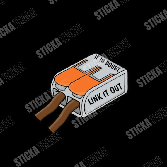 Link It Out Funny Glossy Vinyl Sticker, Electrician, Tradie, Electrician Gift, Sparky Gift, Sparky Sticker, Electrician sticker