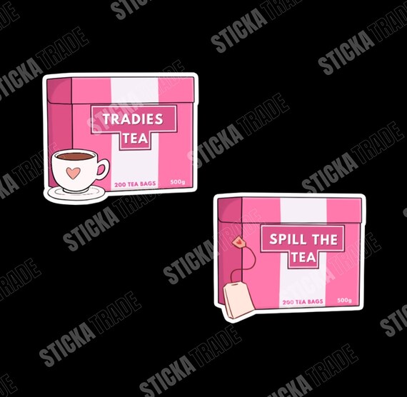 Pink Tradie Tea Box Funny Cute Glossy Vinyl Sticker, Female Electrician, Female Plumber, Female Engineer, Female Tradie, Construction Worker