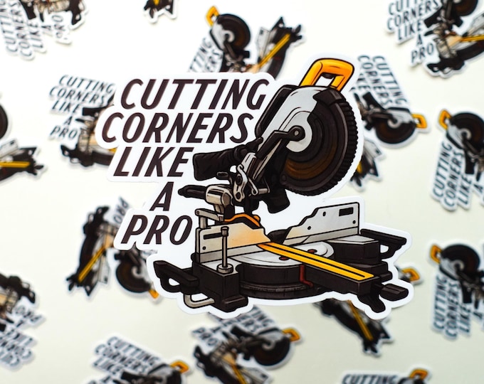 Cutting Corners Glossy Vinyl Sticker