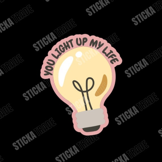 You light up my life cute Glossy Vinyl Sticker, Female Electrician