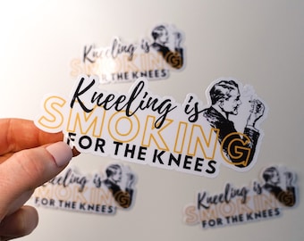Smoking For The Knees Glossy Vinyl Sticker