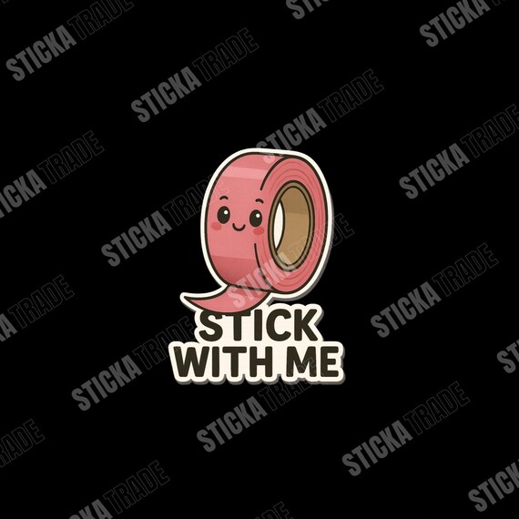 Stick with me Cute Glossy Vinyl Sticker, Female Electrician, Water Bottle Sticker, Laptop Sticker, Phone Sticker, Tool Box Sticker