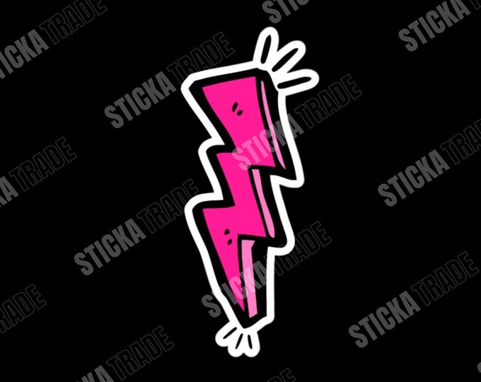Little Pink Spark Glossy Vinyl Sticker, Electrician, Tradie, Electrician Gift, Sparky Gift, Sparky Sticker, Electrician sticker