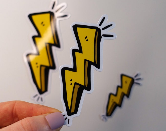 Little Spark Yellow Glossy Vinyl Sticker