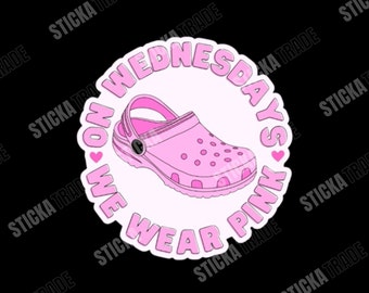 Pink On Wednesday Funny Glossy Vinyl Sticker, Tradie Ladies, Female in the trades