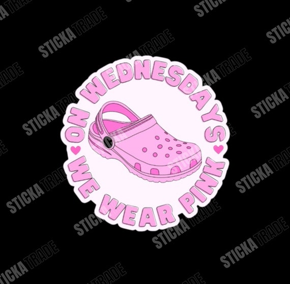 Pink On Wednesday Funny Glossy Vinyl Sticker, Tradie Ladies, Female in the trades
