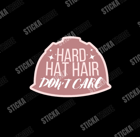 Hard Hat Hair Glossy Vinyl Sticker, Female Electrician, Female Construction Worker, Female Empowerment