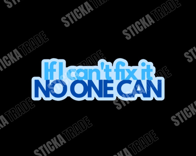 If I Can't Fix It No One Can