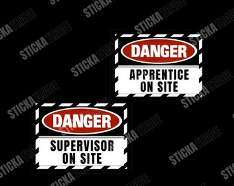 Warning On Site Glossy Vinyl Sticker