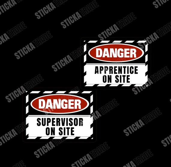 Warning On Site Glossy Vinyl Sticker