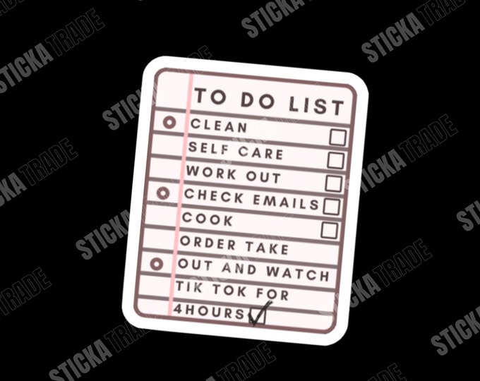 To Do List Glossy Vinyl Sticker