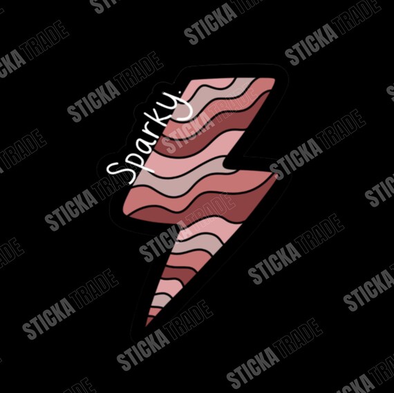 Pink Wavy Sparky Glossy Vinyl Sticker