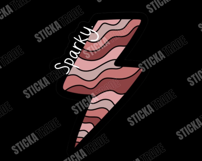 Pink Wavy Sparky Glossy Vinyl Sticker