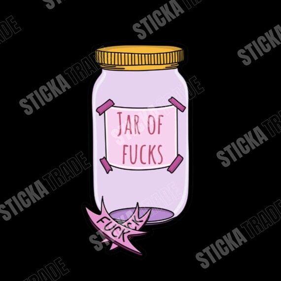 Jar Of Fs Funny Glossy Vinyl Sticker