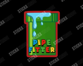 Pipe Fitter Funny Glossy Vinyl Sticker