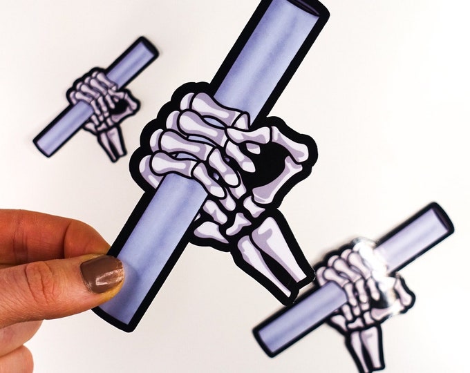 Scaffolder Skeleton Glossy Vinyl Sticker