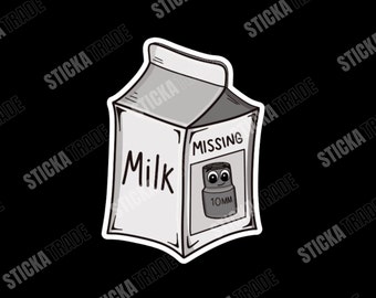 Missing Nut Milk Carton Glossy Vinyl Sticker