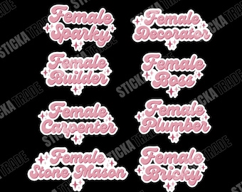 Female Tradie Glossy Vinyl Sticker