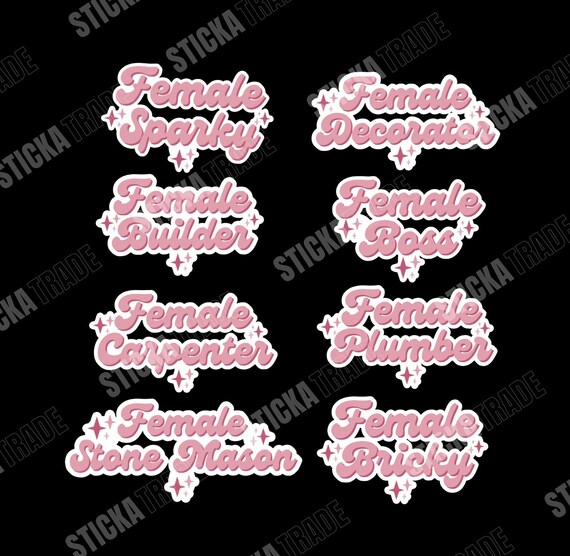 Female Tradie Glossy Vinyl Sticker
