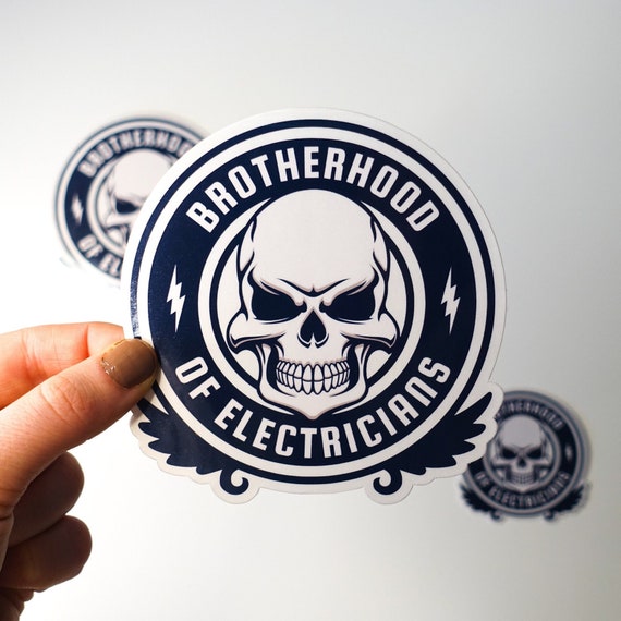 Brotherhood of Electricians Glossy Vinyl Sticker, Electrician, Tradie, Electrician Gift, Sparky Gift, Sparky Sticker, Electrician sticker