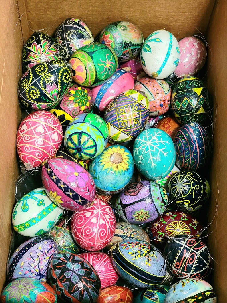 These Are Handmade Pysanky Eggs Made From Regular Ol'eggs. Etsy