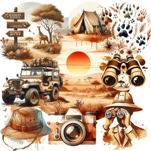 Kolekcja clipartów Wildlife Explorer - 24 wysokiej rozdzielczości pliki PNG Safari Bundle