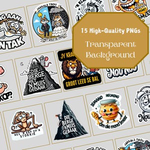 Funny Afrikaans Idiom Stickers: South African Slang Decals (digital ...