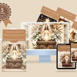 Cartes Oracle mystiques en téléchargement numérique Le jeu de cartes Oracle de la bénédiction ouverte - 52 affirmations bibliques avec poitrine apaisante et imagerie florale