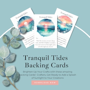 Cartes de soutien Câlin de poche sur le thème de l'océan | Marées tranquilles | Citations inspirantes | Fournitures créatives imprimables | 9 modèles | Téléchargement numérique A4