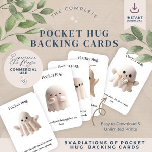 Pocket Hug Card Spooky Ghost Backing Cards - Cute Quotes for Pocket Hugs - Printable! DIY projects arts and crafts