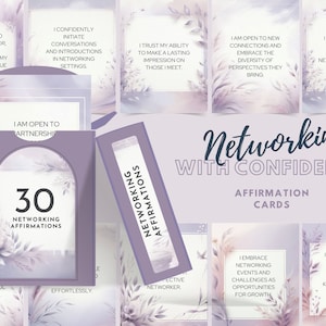 Tarjetas de afirmación digital: 30 tarjetas de descarga instantánea para establecer contactos con confianza: tarjetas imprimibles que aumentan la confianza en uno mismo para profesionales