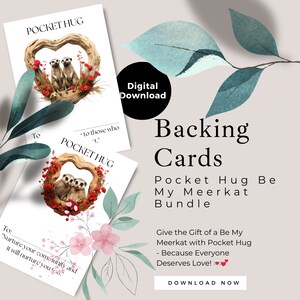 Cartes de motivation suricates imprimables | Papiers peints animaux mignons | Téléchargement numérique | Étiquettes-cadeaux inspirantes | Cartes de câlin de poche