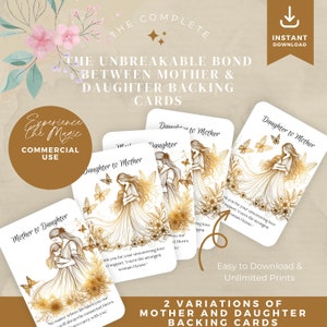 Pocket Hug Card Unbreakable Bond: Mother & Daughter Pocket Hug Card Printable (18 Cards - 2 Designs)